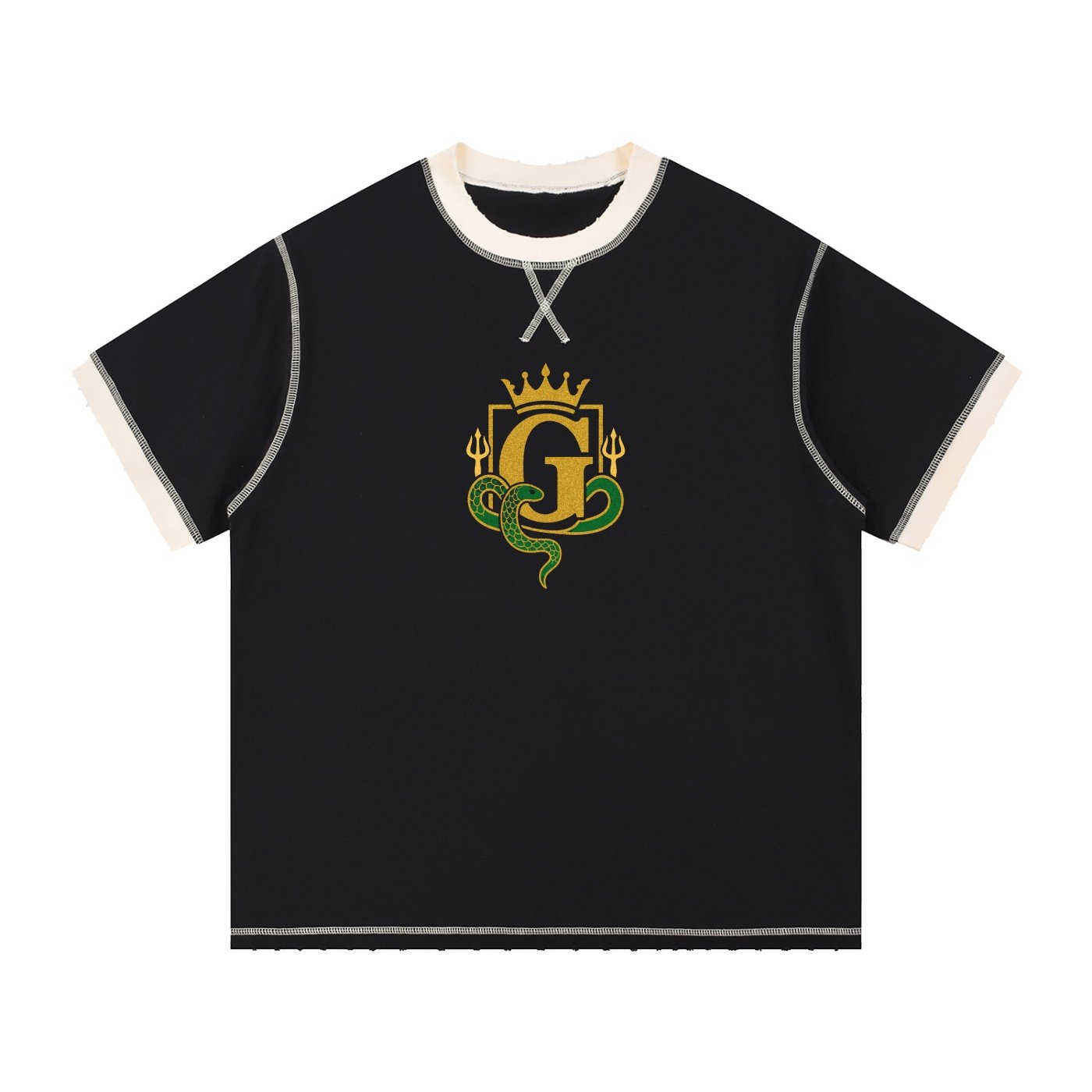 G-Mafia Poseidon Serpent – Contrast-Stitched Tee – G-Mafia