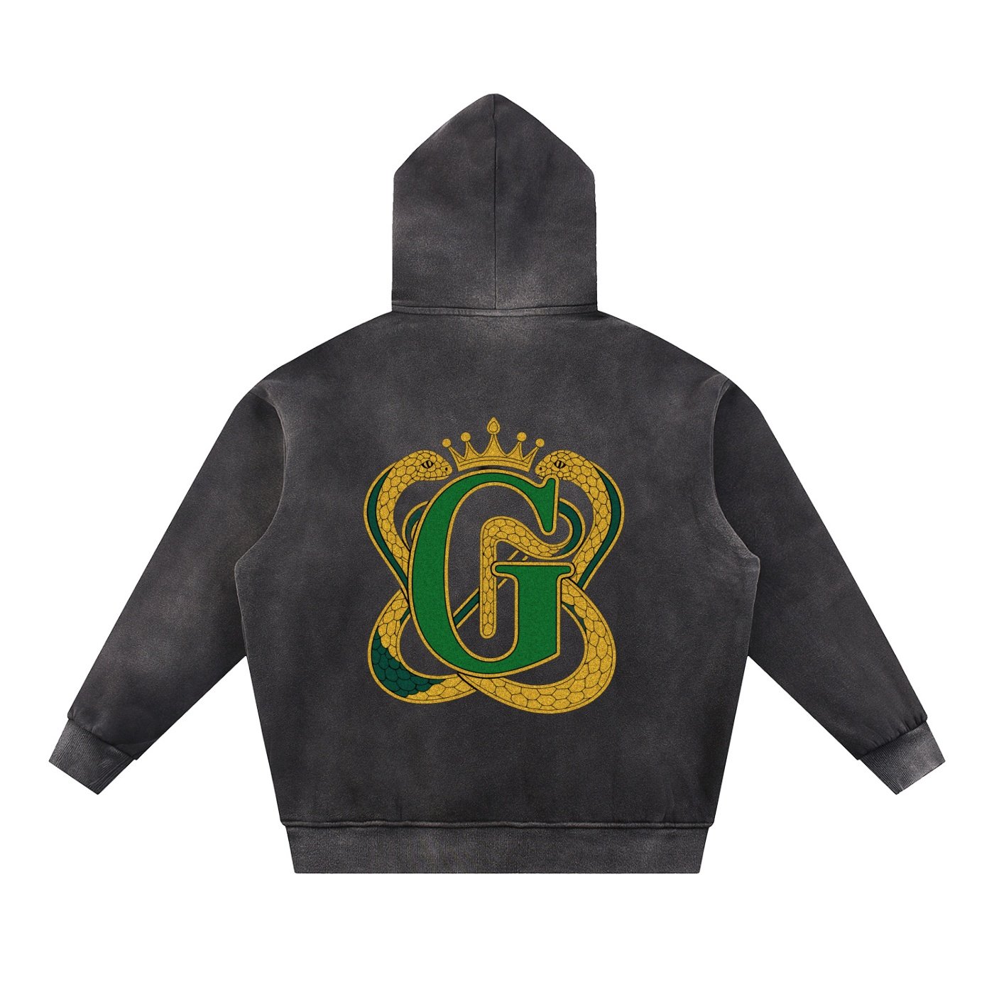 G-Mafia Twin Serpents – Sun-Fade Contrast Hoodie - Image 2