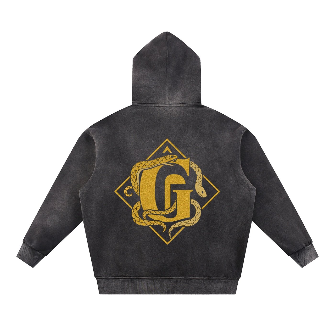 G-Mafia Golden Serpent – Sun-Fade Contrast Hoodie - Image 2