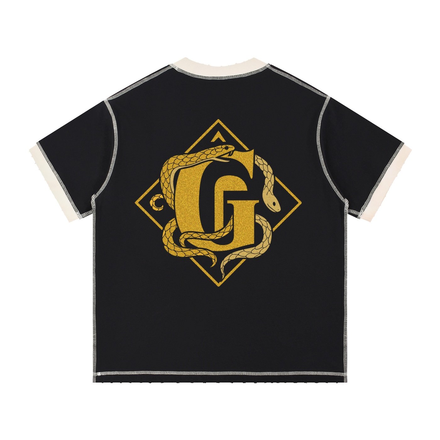 G-Mafia Golden Serpent – Contrast-Stitched Tee - Image 2